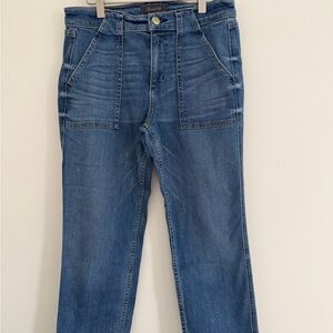 Level 99 Women's Straight Leg-cropped  Jeans in Medium Blue